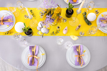 Beautiful festive Easter table setting