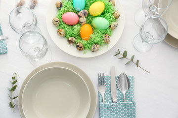 Beautiful festive Easter table setting