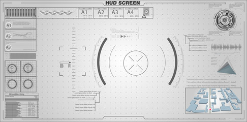 Futuristic Technology HUD Screen. 