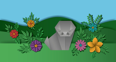 wild life Digital Crafts in landscape vector illustration design