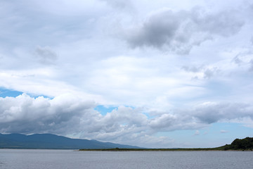 Beautiful sea landscape sky with clouds.