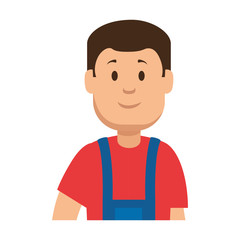 man gardener with overalls avatar character vector illustration design