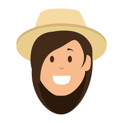 woman gardener with hat avatar character avatar character vector illustration design