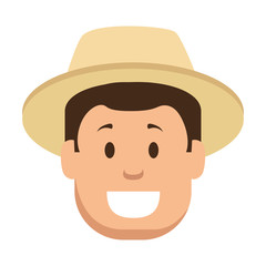 man gardener with hat avatar character avatar character vector illustration design