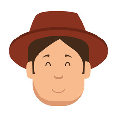 man gardener with hat avatar character avatar character vector illustration design