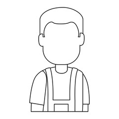 man gardener with overalls avatar character vector illustration design