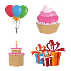 Happy birthday elements icon vector illustration graphic design
