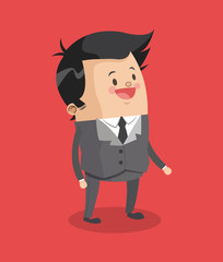 Businessman smiling cartoon icon vector illustration graphic design