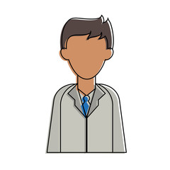 Doctor with gown faceless avatar icon vector illustration graphic design