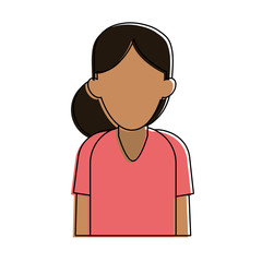 Woman faceless profile icon vector illustration graphic design