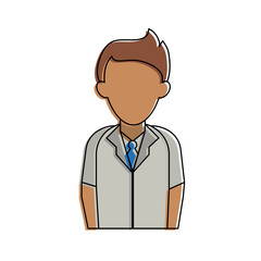 Fototapeta premium Doctor with gown faceless avatar icon vector illustration graphic design