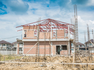 Fototapeta na wymiar New House construction in building site