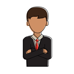 Businessman faceless profile icon vector illustration graphic design