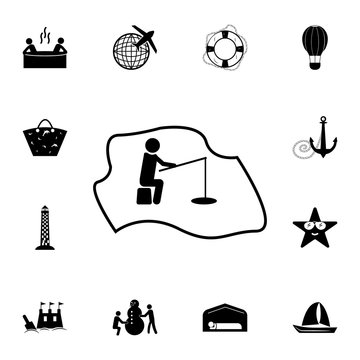 fishing vector icon. Set of tourism icons. Signs of collection, simple icons for websites, web design, mobile app, info graphics