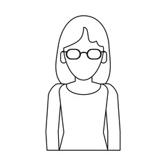 Woman faceless profile icon vector illustration graphic design