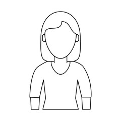 Woman faceless profile icon vector illustration graphic design