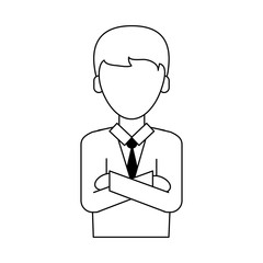 Businessman faceless profile icon vector illustration graphic design