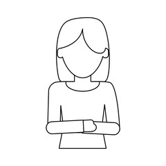 Woman faceless profile icon vector illustration graphic design