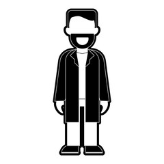 Doctor with gown faceless avatar icon vector illustration graphic design