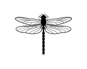 Black Insect Dragonfly Symbol Logo Animal Vector