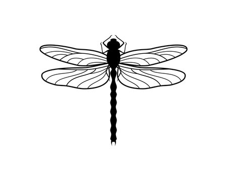 Black Insect Dragonfly Symbol Logo Animal Vector