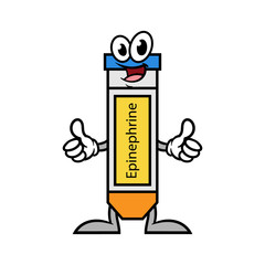 Cartoon Epinephrine Injector Character © siridhata