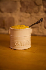 homemade mustard in a jar