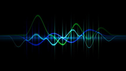Audio digital equalizer technology, pulse musical.abstract of sound wave , light frequencies or bright equalizer . Neon colorful digital musical bar for technology concept - obrazy, fototapety, plakaty