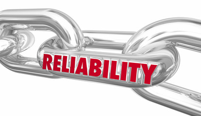 Reliability Strong Link Holding Together Word 3d Illustration