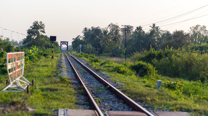 Fototapeta na wymiar Railroad tracks in thailand