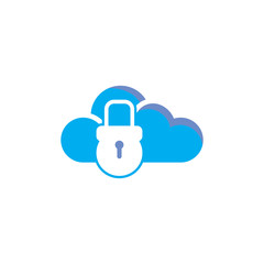 Lock Cloud Logo Icon Design