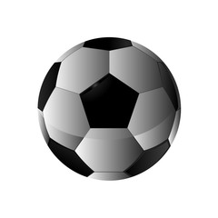 Realistic Football icon, Fottball logo isolated in black and white