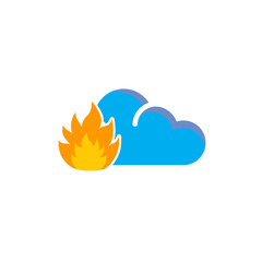 Fire Cloud Logo Icon Design
