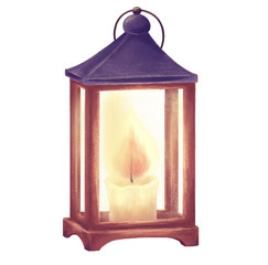 Wooden lanterns with candlestick