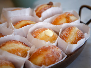 creme donuts in bakery