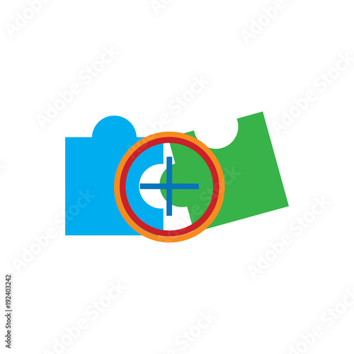 "Target Puzzle Logo Icon Design" Stock image and royaltyfree vector