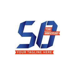 50 Year Anniversary Vector Template Design