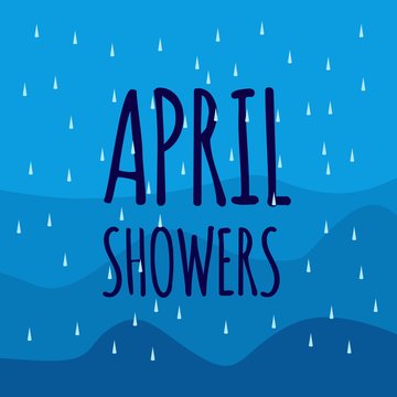 April Showers Vector Template Design