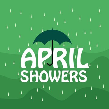 April Showers Vector Template Design