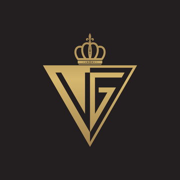 initial two letter half logo triangle gold