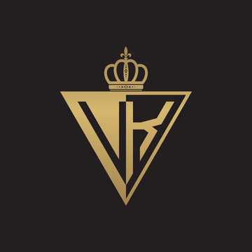 initial two letter half logo triangle gold