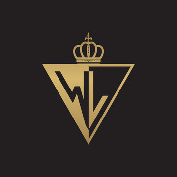 initial two letter half logo triangle gold