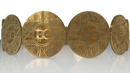 Bitcoin Cash coin (BCH) blockchain cryptocurrency altcoin 3D Render, Bitcoin Cash is a hard fork of the cryptocurrency bitcoin.