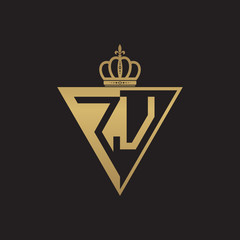 initial two letter half logo triangle gold