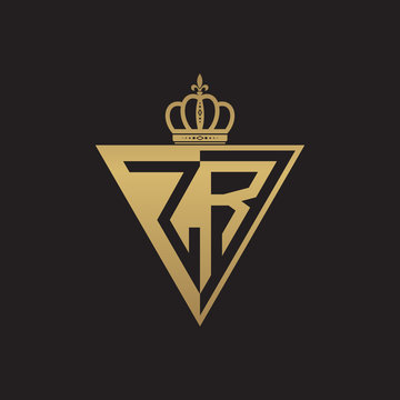 initial two letter half logo triangle gold