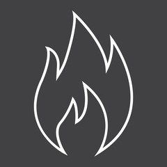 Naklejka premium Flammable symbol line icon, logistic