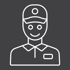 Delivery man line icon, logistic and delivery
