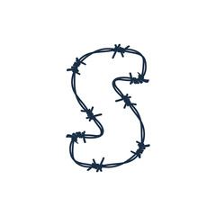 S Barbed Wire Letter Logo Icon Design