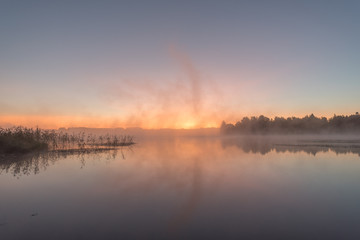Misty sunrise