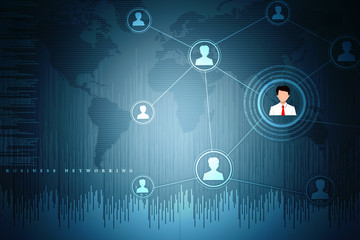 2d illustration Business Network 